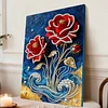 DIY Pearl Painting Red Rose for Home Wall Decor with Frame(40*30cm)