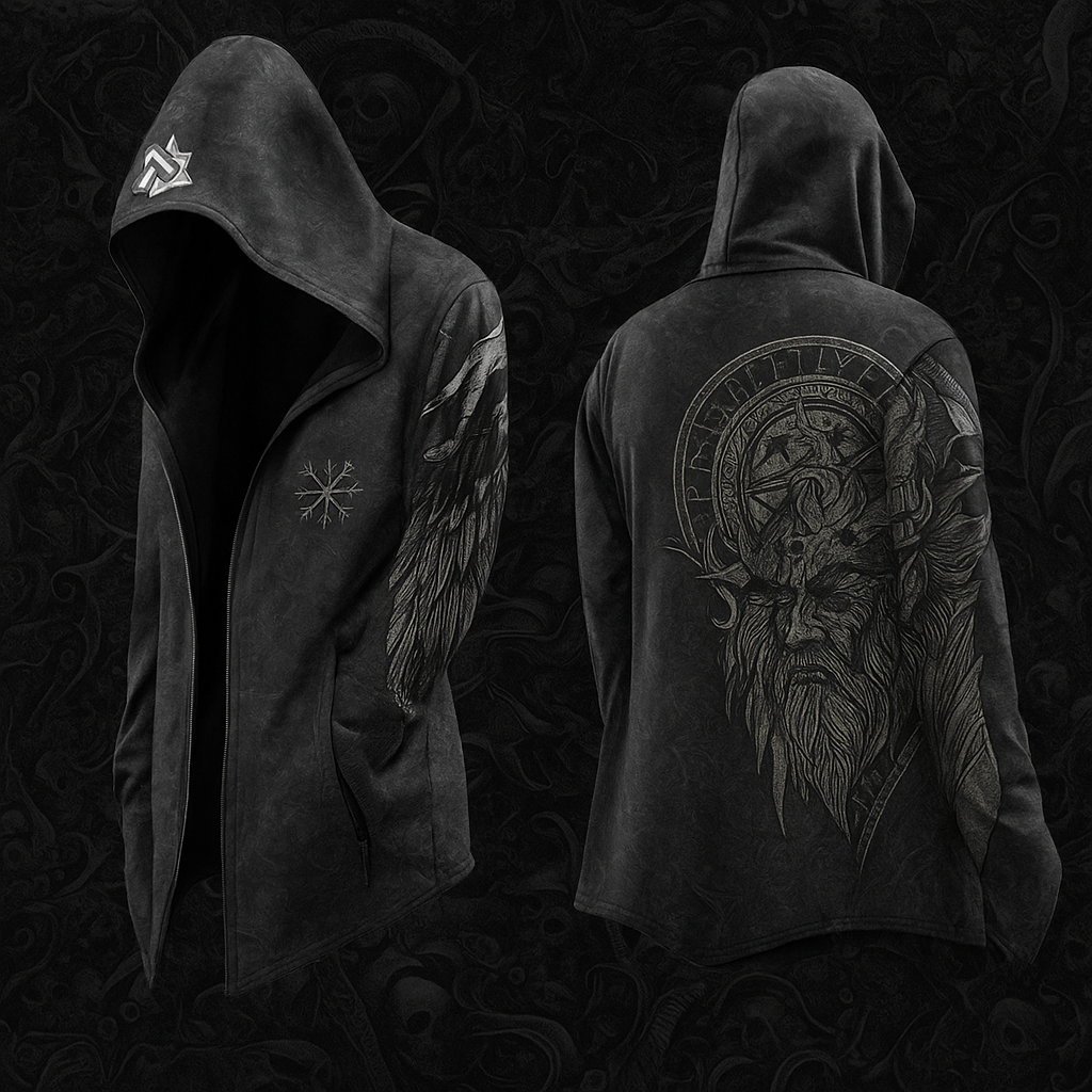 Men's Viking Mythology Odin's Wrath Totem Hooded Jacket / Rvogue / Rvogue