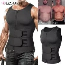 Khalesexx Waist Trainer Men Body Shaper Waist Trainer Sauna Suit Sweat Vest Slimming Underwear Weight Loss Shirt Fat Burner Workout Tank Tops Shapewear