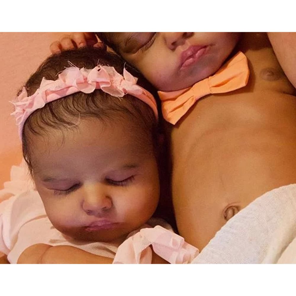 20'' Twin Sister Black Ilana and Jane African American Reborn Baby Doll Girl