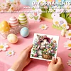 12PCS Diamond Painting Easter Bunny Greeting Card Kit for Birthdays Thanksgiving & Special Occasion