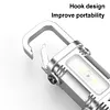 COB+LED Mini Keychain Flashlight USB Rechargeable for Camping Fishing Walking