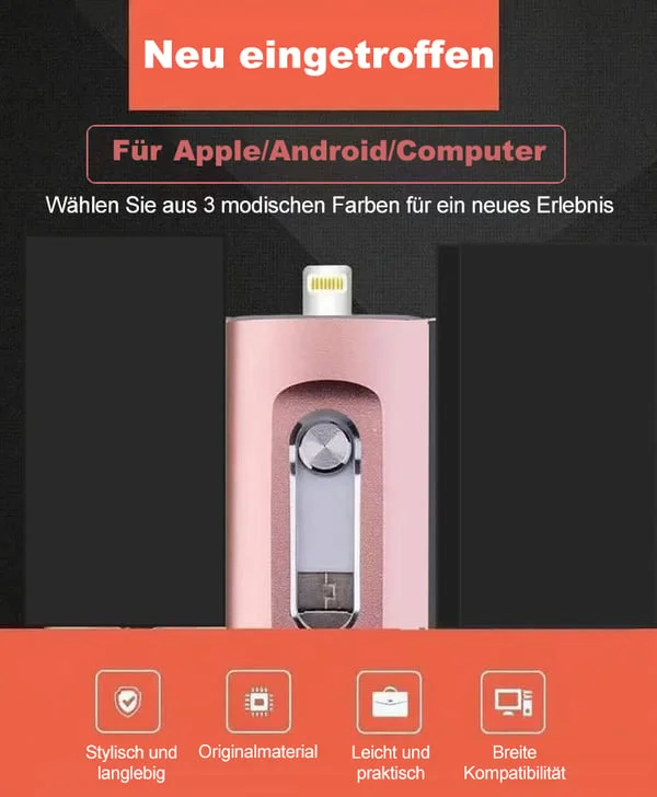 🎁⚡3-in-1-Flash-Laufwerk, tragbarer Highspeed-USB-3.0-Speicher