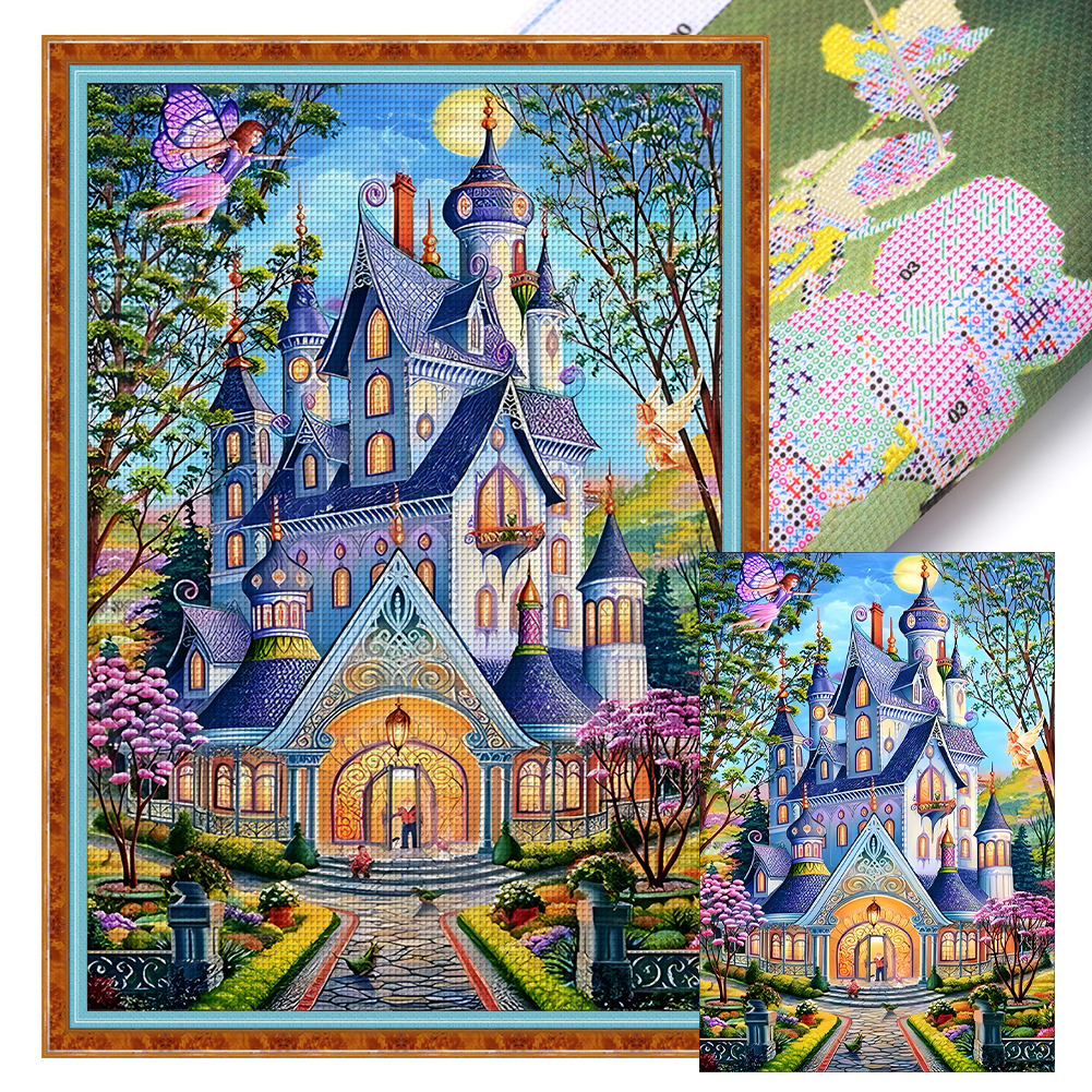 Castle Of Spring Full 11CT Pre-stamped Canvas(62*95cm) Silk Cross Stitch