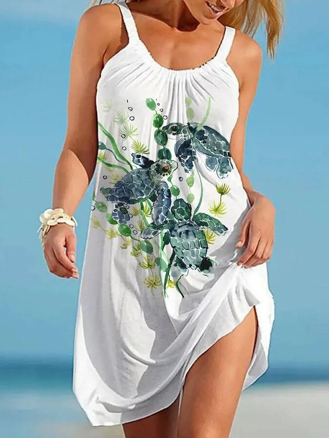 Turtle Print Beach Dress