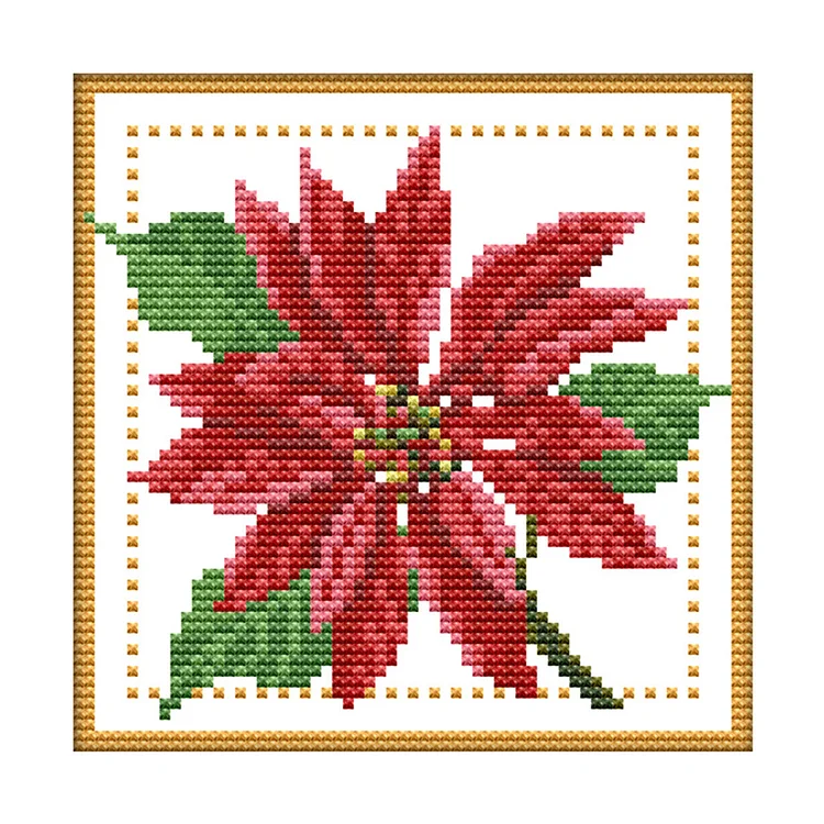 Joy Sunday-December Flowers - December (21*21CM) 11CT Stamped Cross Stitch gbfke