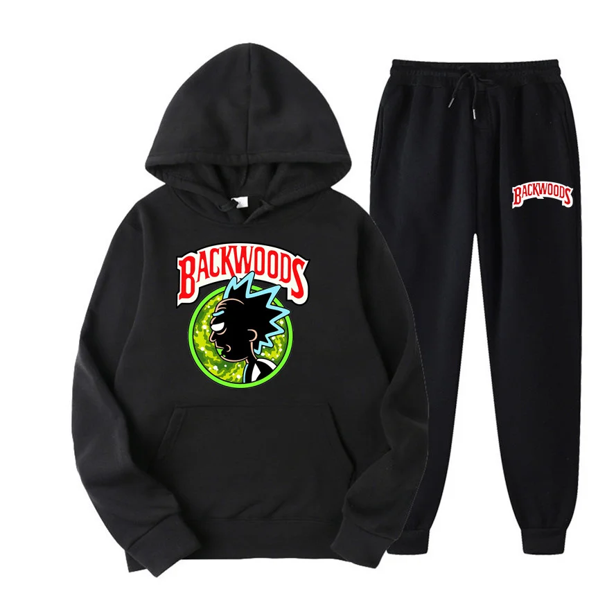 Backwoods Sweatshirt Rick and Morty Hoodie Men's Casual Sportswear Hoodie Set