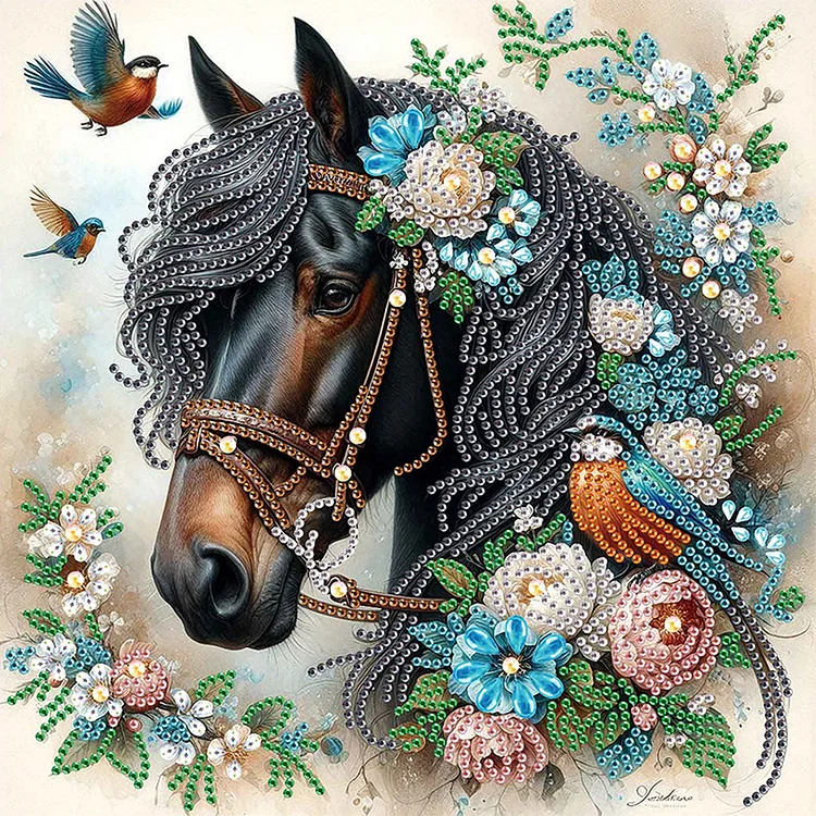 Horse 30*30cm (Canvas) Special Shaped Drill Diamond Painting gbfke