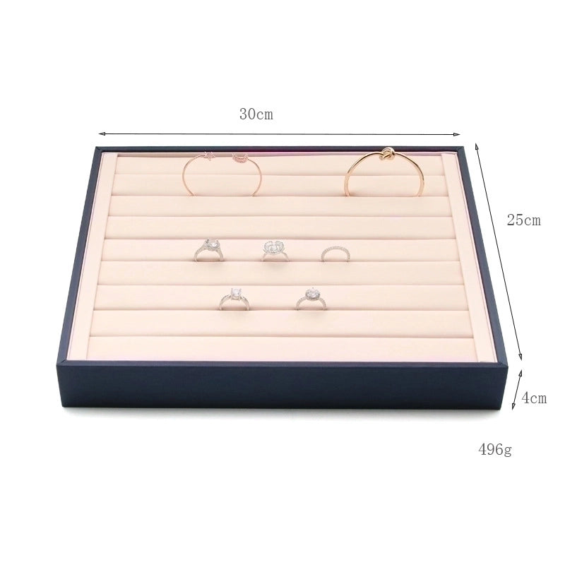 Vintage Style Solid Color Solid Wood Leather Jewelry Rack