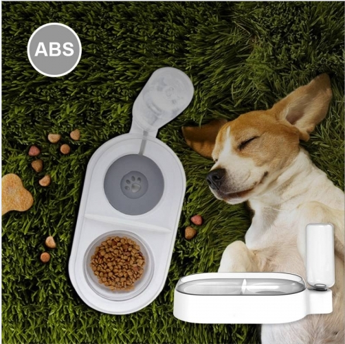 Non Spill Dog Food And Water Bowl With Overflow Proof Design, Elevated Dog Food And Water Dispenser