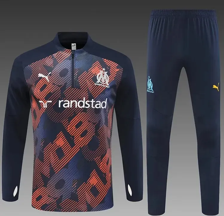 24-25 Marseille royal blue training suit half-zip suit