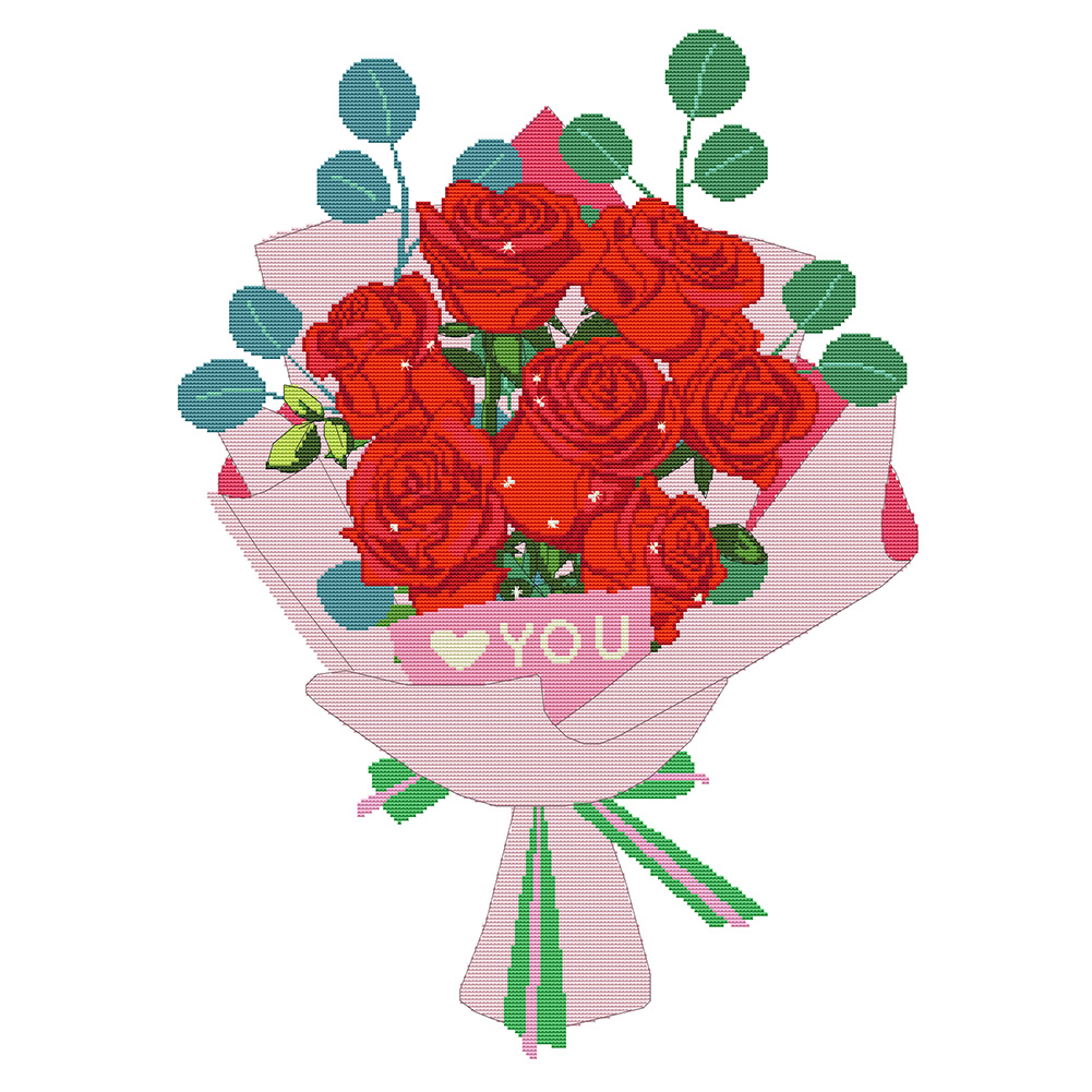 

47*62CM - 14CT Stamped Cross Stitch-Flowers Series, 501 Original