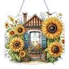 DIY Sunflower House Diamond Painting Pendant (Double-Sided)