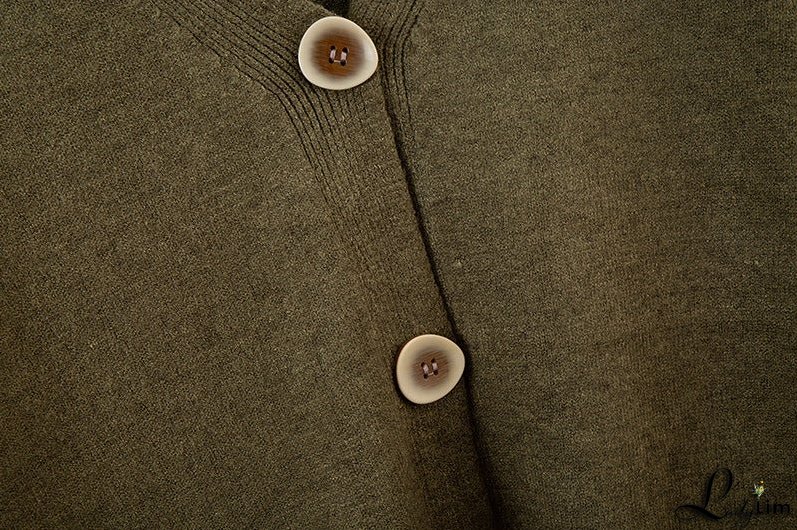 Wide-Leg Pants Suit with V-Neck Cardigan Sweater