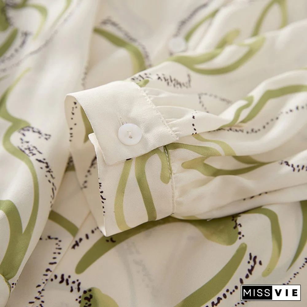 Fashion Floral Print Long Sleeve Casual Shirt