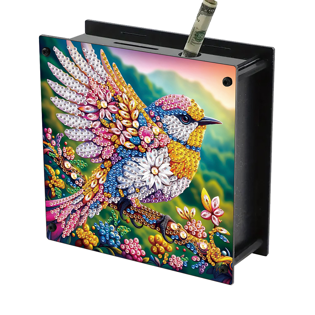 Wooden Bird DIY Diamond Painting Change Holder Case Ornament for Home Decor