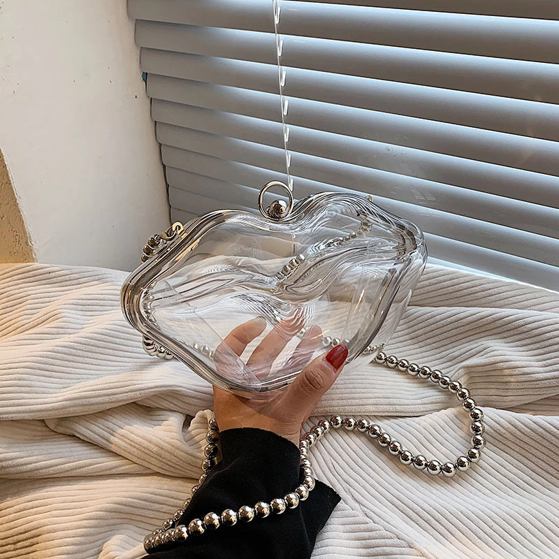 Women’s Small Arylic Mouth Streetwear Lip Shape Lock Clasp Shoulder Bag Crossbody Bag