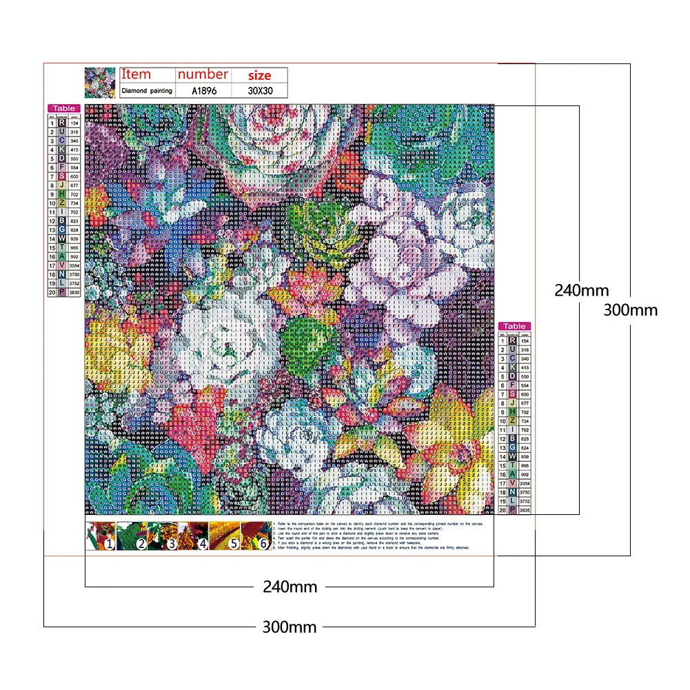 Diamond Painting - Full Round Drill - Succulent Plants(30*30cm)