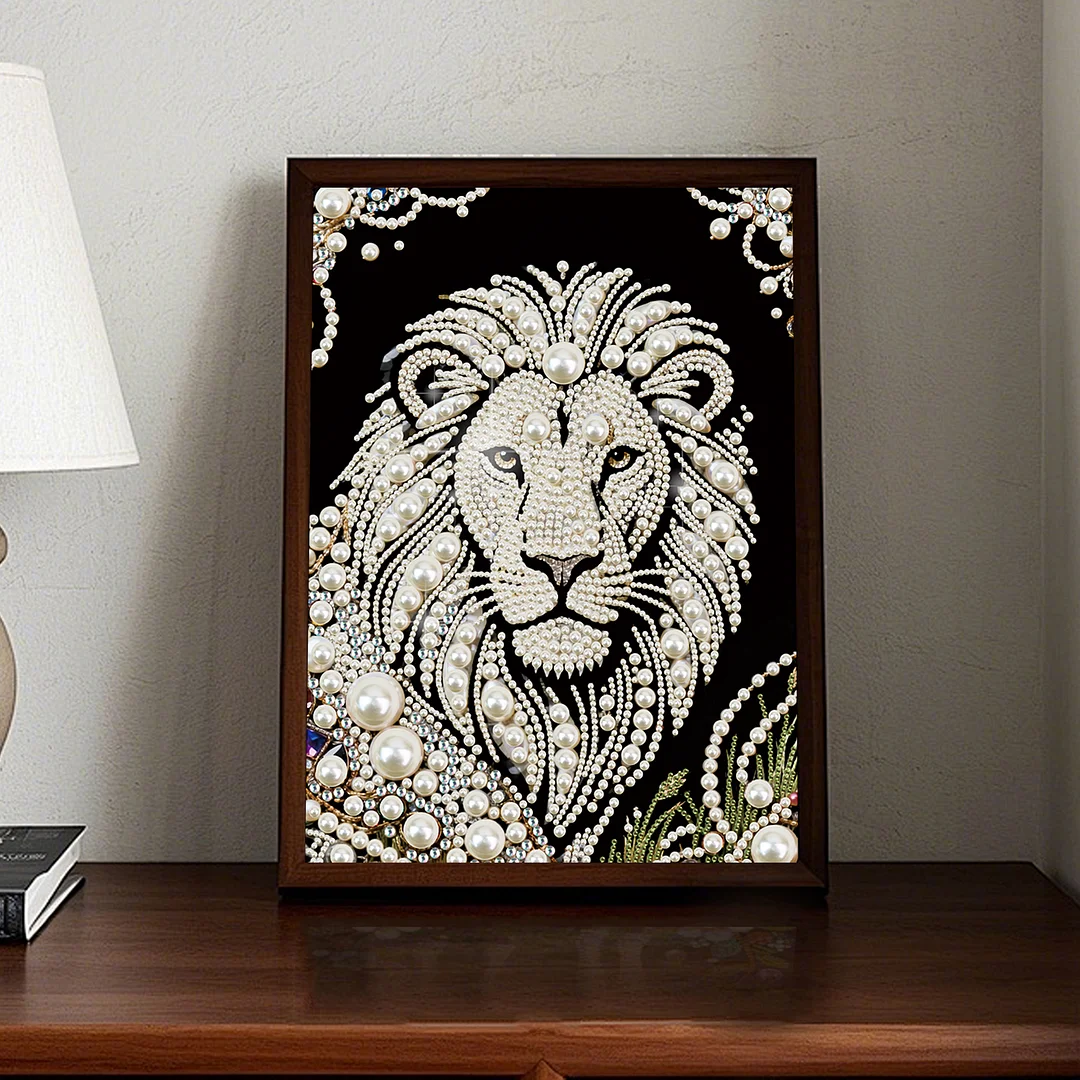 Lion Special Shaped 5D DIY Partial Drill Diamond Painting Kit Home Art 30x40cm
