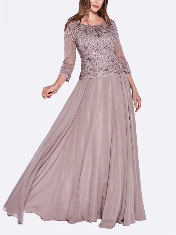 Lace Skinny Chiffon Maxi Dress