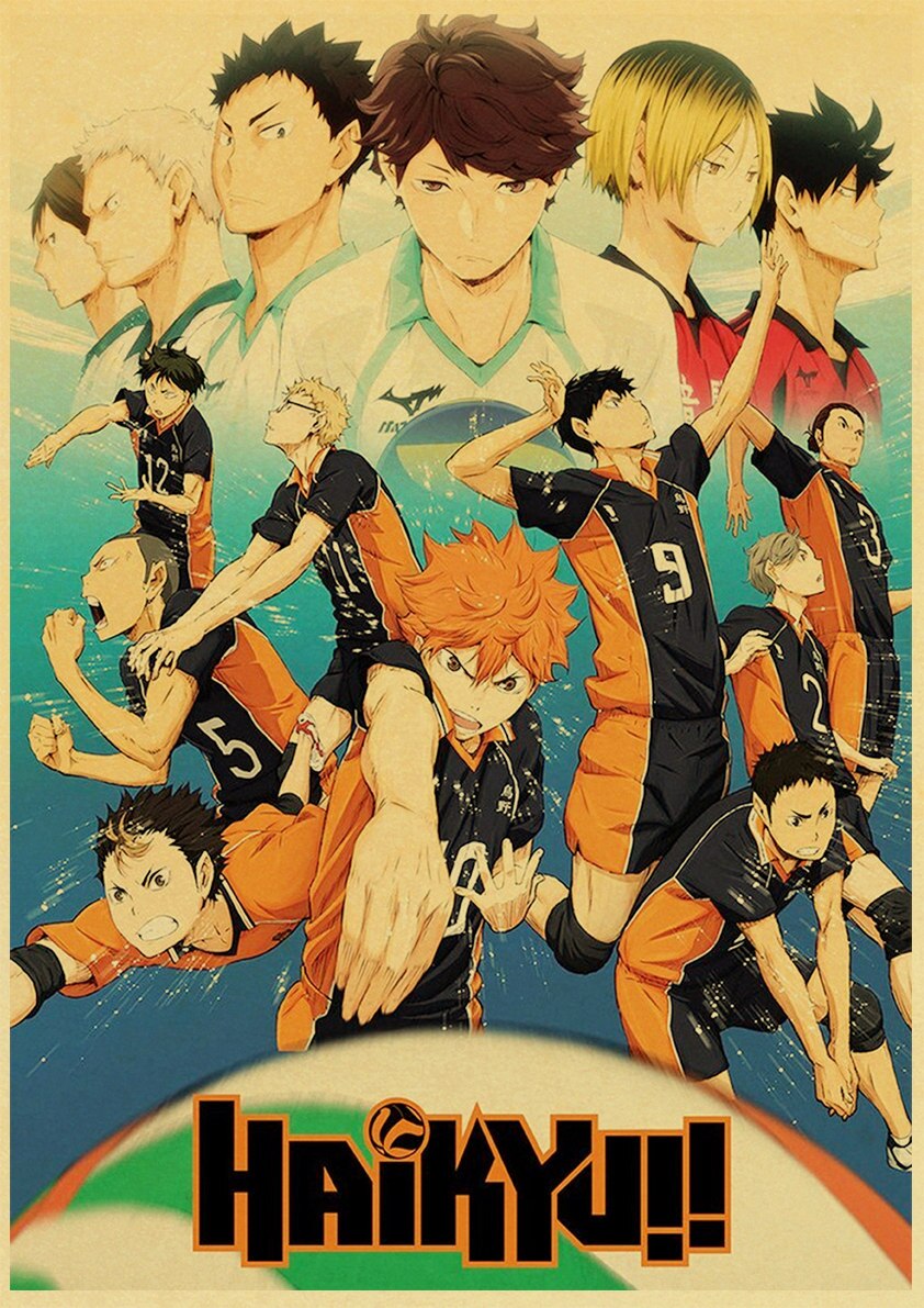 Buy 3 Get 1 Free Anime Haikyuu!! Retro Poster Cool Wall Sticker for Home Room Decor High Quality Prints and Painting