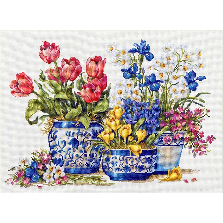 『YiShu』Flower - 11CT Stamped Cross Stitch(45*60cm)