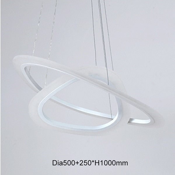 Modern LED Pendant Lights For Living Room Dining Room 3/2/1 Triangle Rings Acrylic Aluminum Body LED Pendant Lamp