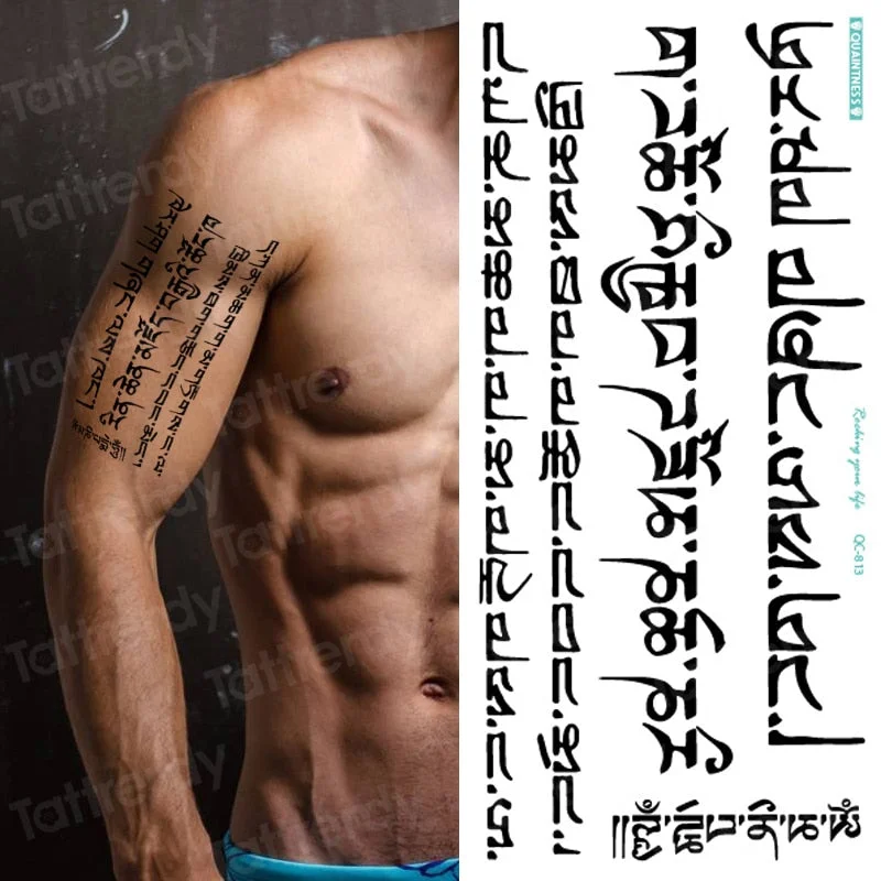 Black Stylish 3D New Man's Half Sleeve Arm Temporary Totem Tattoo Stickers Mechanical Body Art Tatoos for Boys Mens Armband