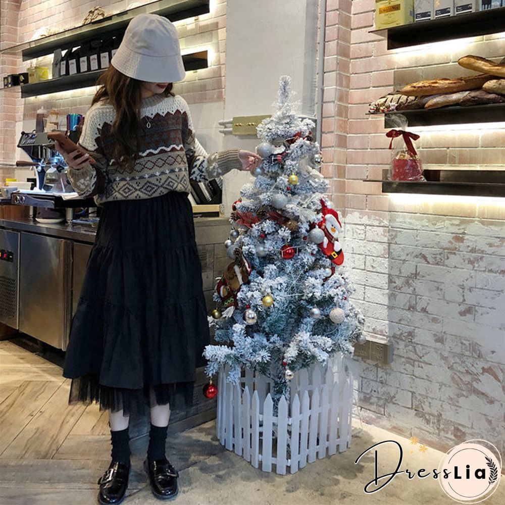 Long Tulle Midi Skirts Womens Autumn Elastic High Waist Mesh Tutu Pleated Skirts Female Black White Long Skirt Streetwear