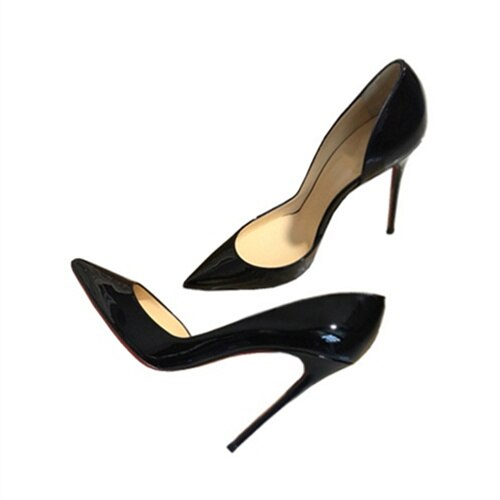 Black High Heels Shoes Woman Pumps 12cm Tacones Pointed Toe Stilettos Talon Femme