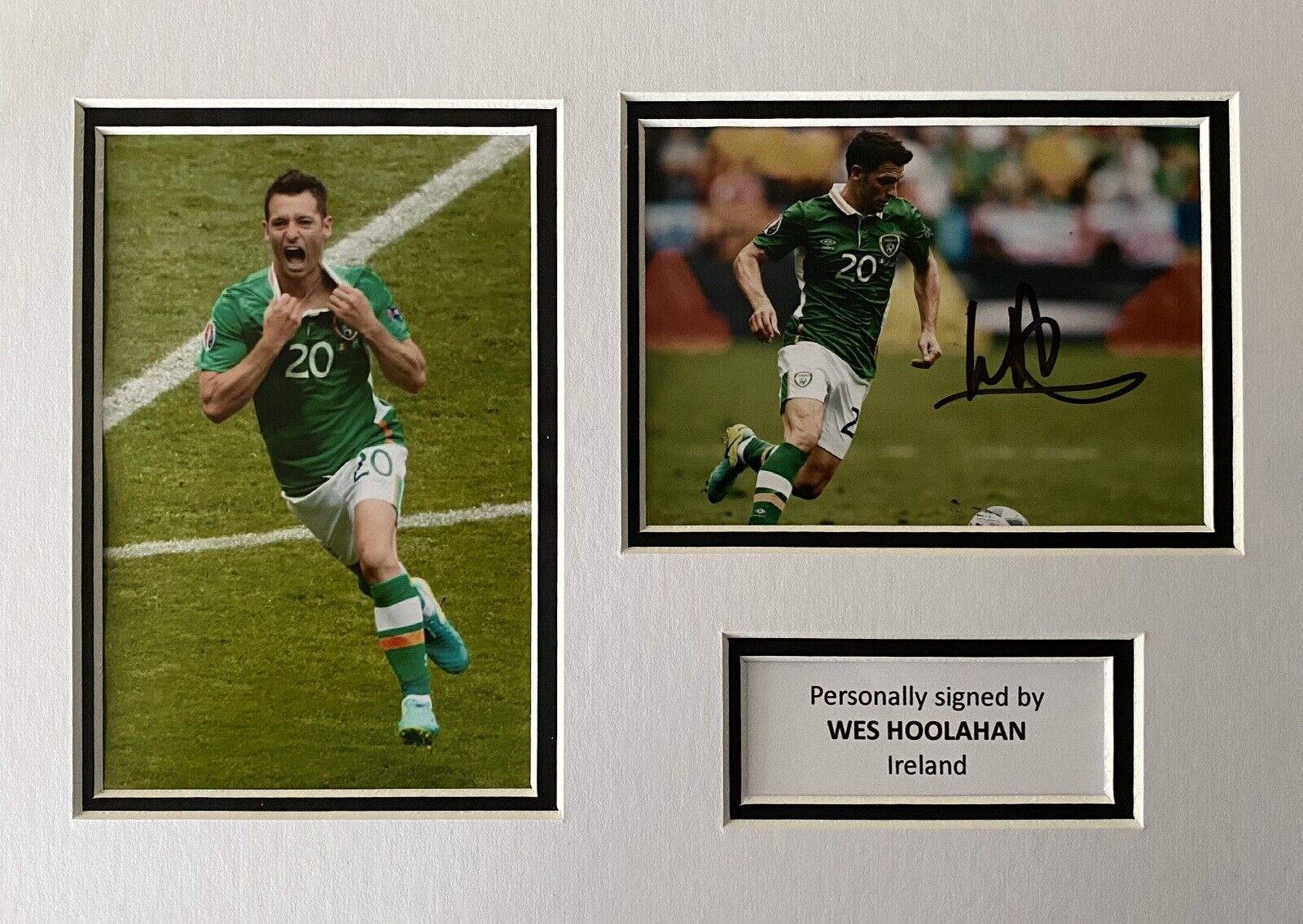 Wes Hoolahan Genuine Hand Signed Ireland Photo Poster painting In A4 Mount Display