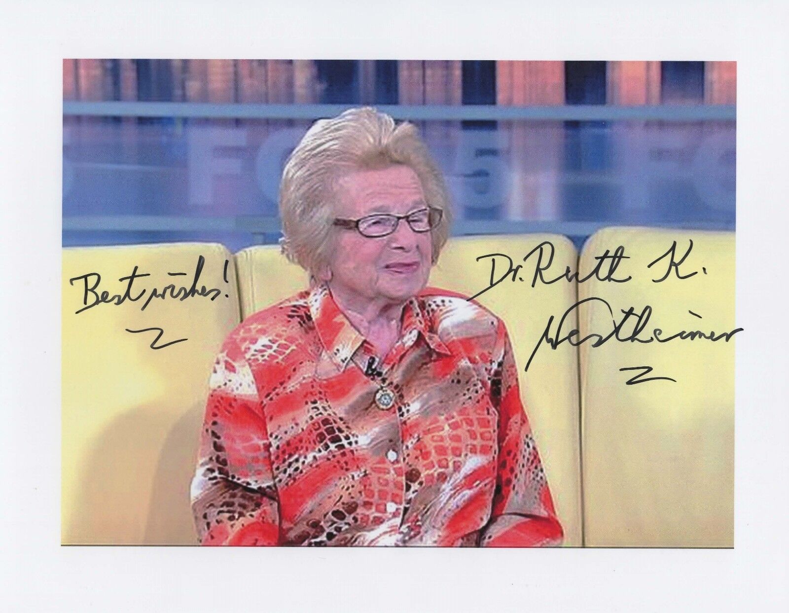 Dr. Ruth Westheimer Autographed 8.5 x 11 in. Photo Poster painting