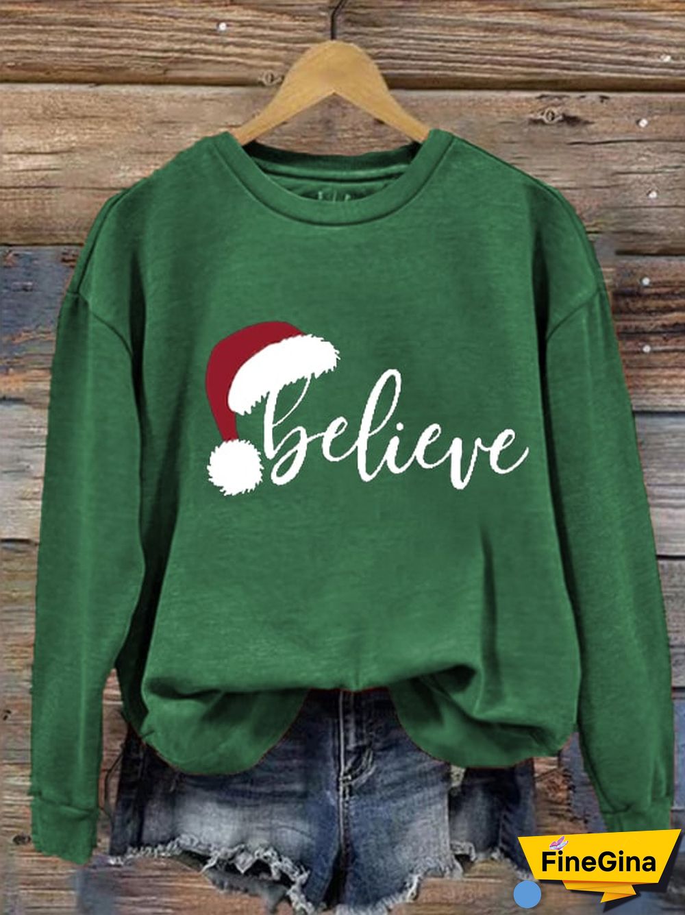 Women's Merry Christmas Christmas Believe Printed Sweatshirt