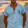 Men's Coconut Tree Graphic Henley Shirt by Inlyline