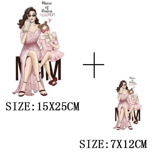 Mom&Children Thermal Stickers On T-shirt DIY Washable Patch On Clothes Lovely Design Iron On Transfer For Hoodies Hat Decoration