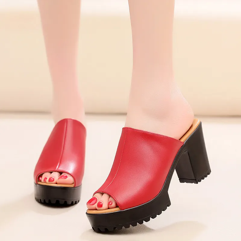 Breakj Breakj Mouth High And Fitting Room Slippers Summer Wearing Rough And Waterproof Table Comfortable Cool Slippers Large Size 40-43 Yards