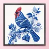Blue And White Porcelain-Cardinal-14CT Stamped Cross Stitch 40*40cm/15.75*15.75in tapestrymarket