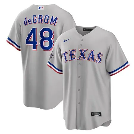 Men's Texas Rangers #48 Jacob deGrom  Gray 2025 MLB All-Star Game Replica Player Jersey