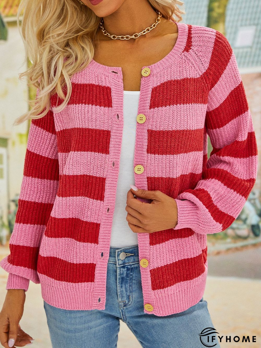 Casual Striped Sweater coat | IFYHOME