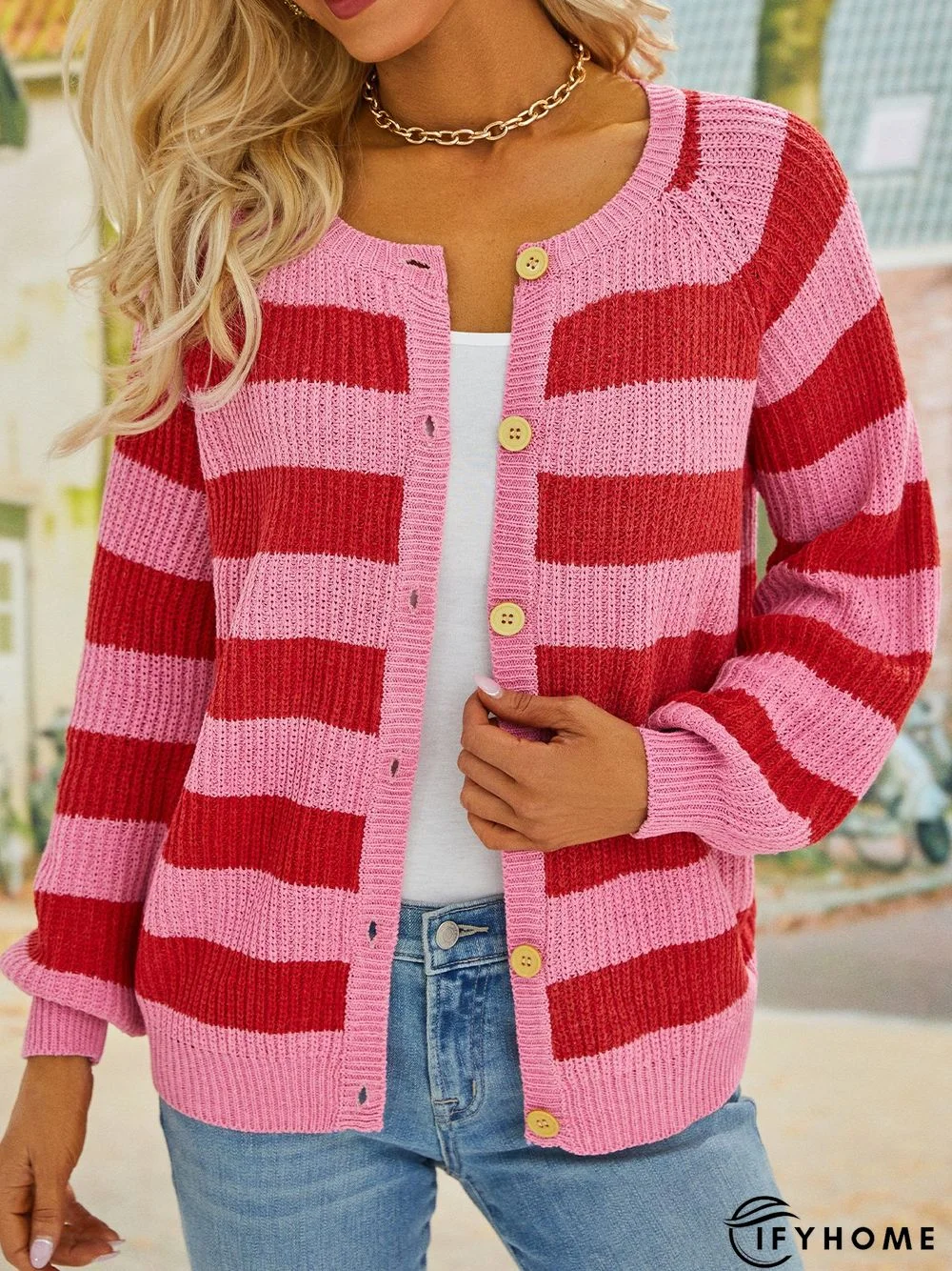 Casual Striped Sweater coat | IFYHOME
