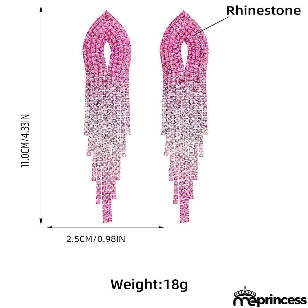 Pattern gradient color rhinestone earings