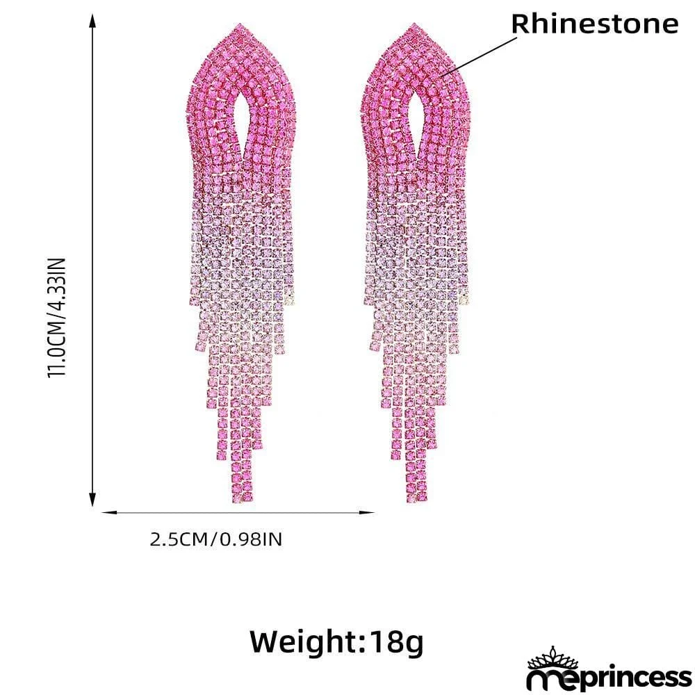 Pattern gradient color rhinestone earings