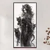 Cat Lady Full 14CT 2 Strands DIY Counted Cross Stitch Kits Large Size 50x100cm Needlework Embroidery Kit for Beginners Adults Gift Home Wall Decor