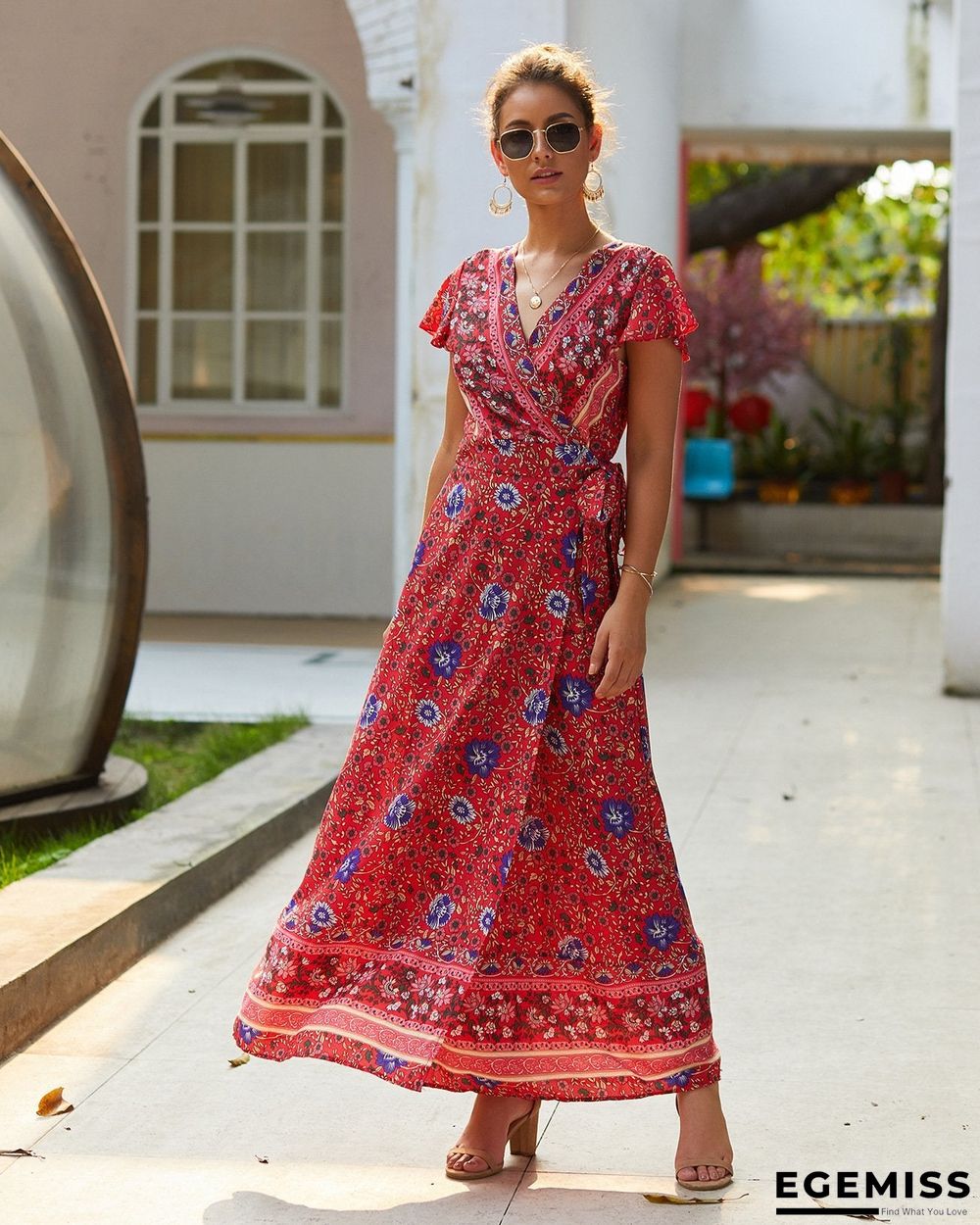 Summer Vacation Print Sexy Jumpsuit Dress Women's Wear | EGEMISS