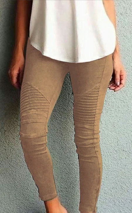 Brownm Fashion Casual Slim Fit Skinny Elastic Pants