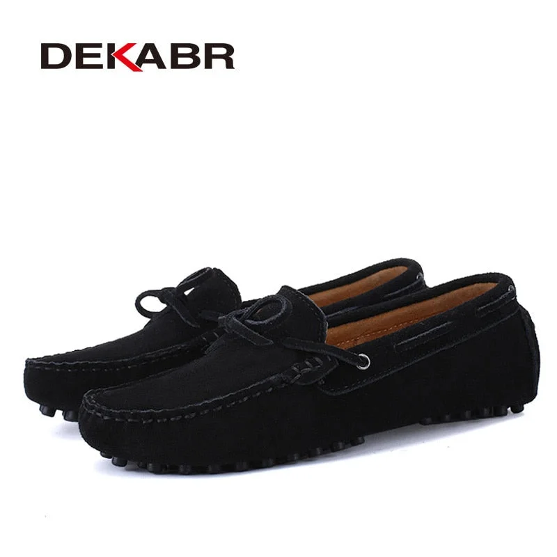 DEKABR Brand Big Size Cow Suede Leather Men Flats 2022 New Men Casual Shoes High Quality Men Loafers Moccasin Driving Shoes