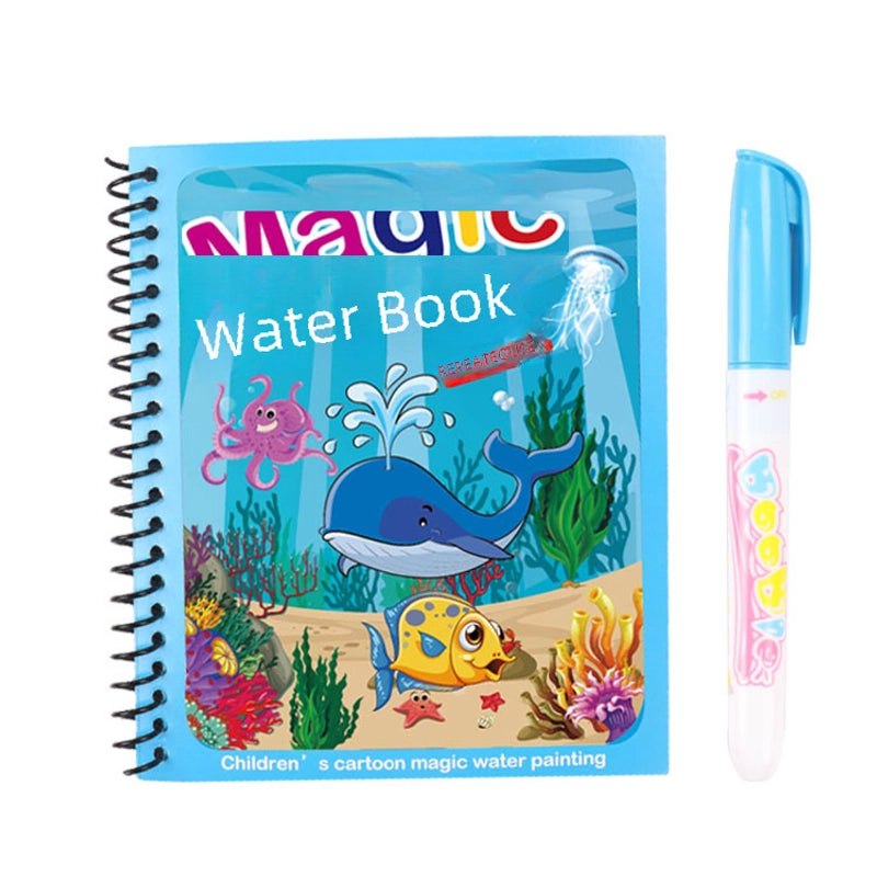 Children’s Magic Water Painting Book Repeated Graffiti Educational Painting Book Scene Early Education Cognitive Matching Quiet Book