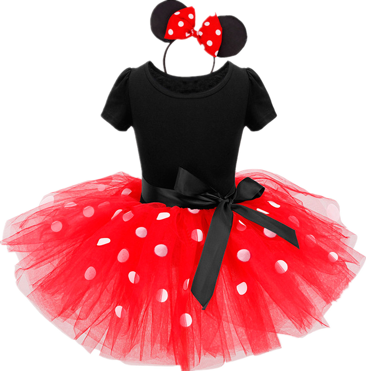 Baby Birthday Dress For Christmas Dress New Year Costume Mouse Dress Up 2 Pcs Tutu Outfits Party Cosplay Polka Dots Vestido