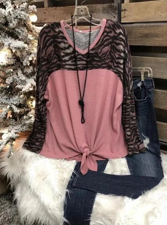 Lace Patchwork Long-sleeved Crew -neck Blouse