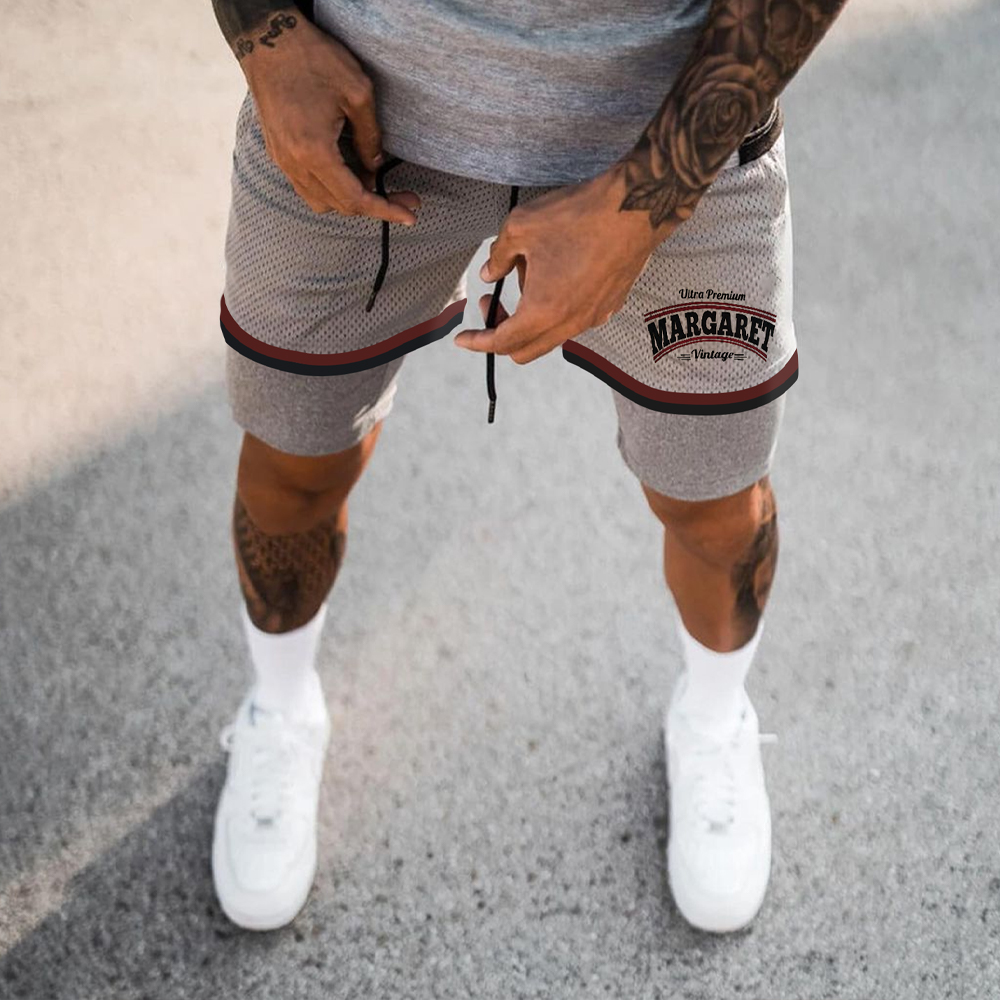 Casual Printed Double Layer Gym Track Shorts